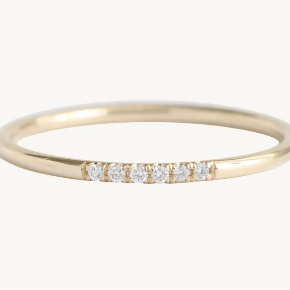 14k gold band with diamonds size 8.5 Jennie Kwon style
